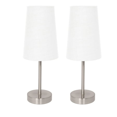 Light Accents Table Lamp Set Brushed Nickel Lamps With Fabric Light Accents Table Lamp Set Brushed Nickel Lamps With Fabric Shades 2 Pack