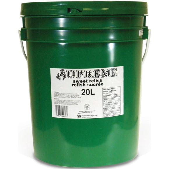 Supreme Relish Sucrée - 20 L - 1 Unité - Condiment Acidulé et Sucré - Parfait pour Hot-Dogs, Burgers et Sandwiches (1 Unité)