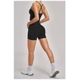 thumbnail image 5 of PISONIC 2 Piece Workout Sets for Women Cross Back V Neck Tank Top Matching High Waist Biker Shorts Gym Sets, 5 of 8