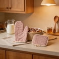 thumbnail image 4 of 2 Pieces Oven Mitts and Pot Holders Set with Thick Cotton Padding, Heat Resistant, Microwave Safe, Kitchen Gloves for Hot Dishes, Surface Protection, Multiple Colours, 4 of 6