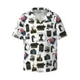 thumbnail image 4 of Uemuo Cool Camera Pattern Cotton Linen Short Sleeve Shirts,Casual Lightweight Button Down Shirts,Vacation Beach Summer Tops-4X-Large, 4 of 7