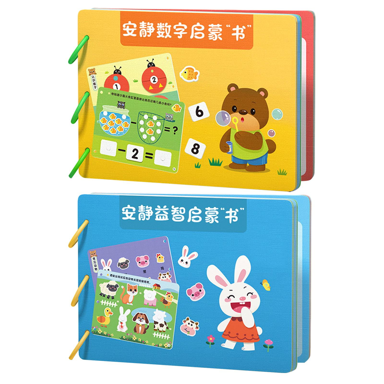 Rushawy Montessori Sticker Book Kids Early Learning Toy Lasting Enlightenment Paper Card Style C