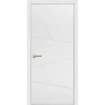 Modern Wood Interior Door with Hardware | Planum 0990 White Silk | Single Panel Frame Trims | Bathroom Bedroom Sturdy Doors-42" x 80"