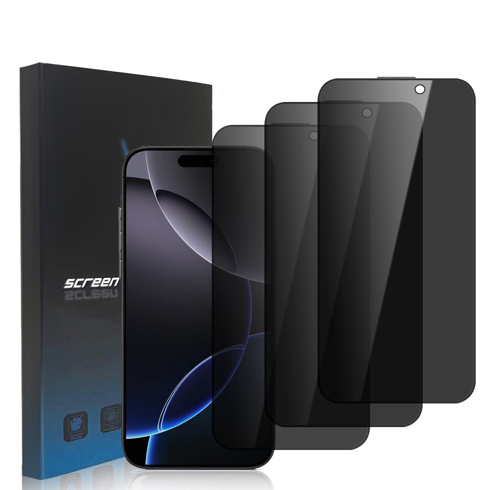 3 Pack Privacy Screen Protector Compatible for iPhone 16 Pro Max - 6.9", Anti-Spy Tempered Glass for Apple 16 Pro Max