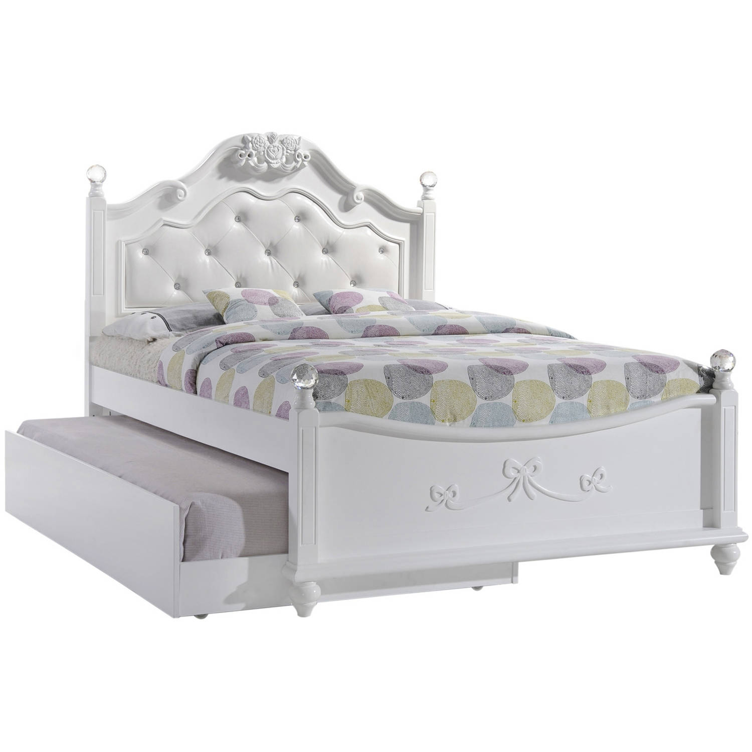 Picket House Furnishings Annie 3-Piece Kids Faux Leather/Wood Twin Bedroom Set, White