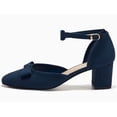 thumbnail image 4 of Women  Closed-Toe Ankle-Strap Pumps with Bow Detail — Low Block Heel Dress Shoes, 4 of 4