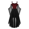thumbnail image 7 of Abcomgle Girls Witch Dress 10-12 Gothic Renaissance Butterfly Sleeve Vampire Dress for Girls Mesh Off Shoulder Fall Girls Halloween Dress, 7 of 7