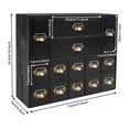 thumbnail image 3 of 14 Drawers Storage Cabinet Black Vintage Cabinet Organizer Iron & Wood, 3 of 13