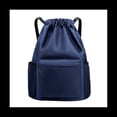 thumbnail image 1 of Mochila de Bolsillo con CordóN Bolsa de Viaje con CordóN Bolsa de Deporte de Fitness para Mujeres Hombres Azul Oscuro, 1 of 6