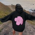 thumbnail image 5 of CONFREE Womens Hoodies Floral Prints Hoodies For Women Trendy Long Sleeve Casual Pullover Sweatshirts With Pockets Comfy Winter Clothes, 5 of 7