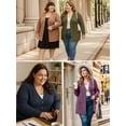 thumbnail image 6 of SHOWMALL Plus Size Ribbed Knit Cardigan for Women, Long Sleeve Button Down Black 4X Fuzzy Sweater Open Front with Pockets for Fall Winter Layering, 6 of 10