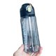 thumbnail image 1 of 650ML/800ML Vattenflaska med Sugrör och Tryck, Snygg Bärbar Sportflaska för Inomhus och Utomhusbruk, Svart Black, 1 of 5