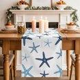 thumbnail image 2 of Table Runners 120 Inches Long Dress Scarves, Navy Blue Starfish Farmhouse Coffee/Dining/Kitchen Table Decor Table Runner for Living Room, Coastal Summer Beach Nautical 13x120 Inch, 2 of 9