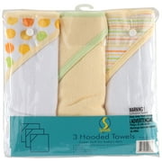 Spasilk Baby 3 Pack Soft Terry Hooded Towel Set for Newborn Boys and Girls, Yellow Duck