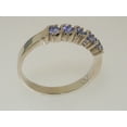 thumbnail image 4 of LBG British Made 14k White Gold Natural Tanzanite Womens Eternity Ring - 33 size options - Sizes 4 to 12 Available, 4 of 7