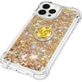 thumbnail image 6 of for iPhone 13 Pro Glitter Case with Ring Holder,Bling Sparkle Floating Liquid Soft TPU Cushion Fashion Girly Women Girls Cute Case Cover for iPhone 13 Pro  Gold, 6 of 14