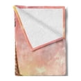 thumbnail image 2 of Eiffel Tower Soft Flannel Fleece Throw Blanket, Eiffel Tower Colorful Sky Grass Nature European Clouds Photography, Cozy Plush for Indoor and Outdoor Use, 50" x 60", Coral Brown, by Ambesonne, 2 of 5