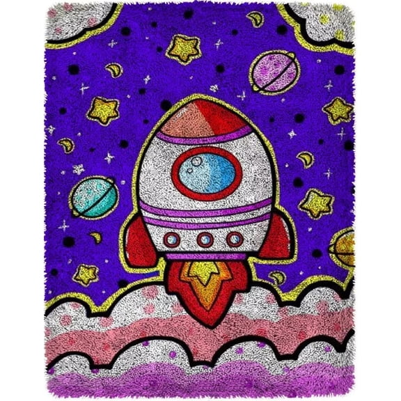 Latch Hook Kits, Soft Simple Embroidery DIY Rug Craft Kit with Include Latch Hook Set, Home Decoration