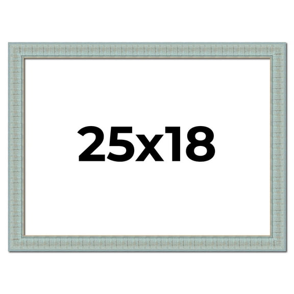 25x18 Frame Blue Teal Distressed Solid Wood Picture Frame | 1.625 Inch Moulding Width | Sonoma Blue