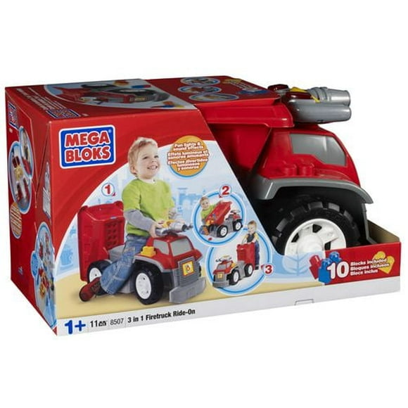 Mega Bloks 3 en 1 - Trajet en camion de pompiers