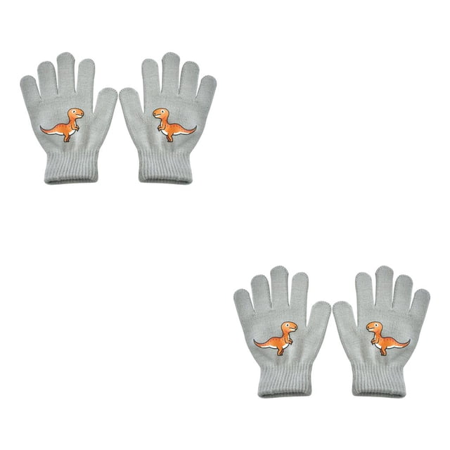Sonducket 1 par de guantes de invierno para niños, pequeñas cubiertas para dedos artesanales de punto con patrón de dragón para niños, al aire Type1 Sonducket CBP342257