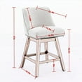 thumbnail image 4 of Swivel Bar Stools Set of 2, 26" Counter Height Bar Stools with Back & Footrest, Upholstered Kitchen Island Chairs with Built-in Nailhead Trim for Home Bar, Pub, Gray, 4 of 9