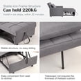 thumbnail image 4 of 3-in-1 Sofa Bed/Sleeper Chair with Bed Function, Linen Fabric, Small Sleeper Sofa/Sleeper Chair with Side Pocket and Adjustable Backrest for Guest Bed, Space-Saving Sleeper Sofa, 4 of 6