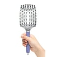 thumbnail image 2 of Olivia Garden FingerBrush Scalp-Hugging & Vented Combo Paddle Hair Brush (ionic & 100% boar bristles) FBCO-GD (Grande), 2 of 5
