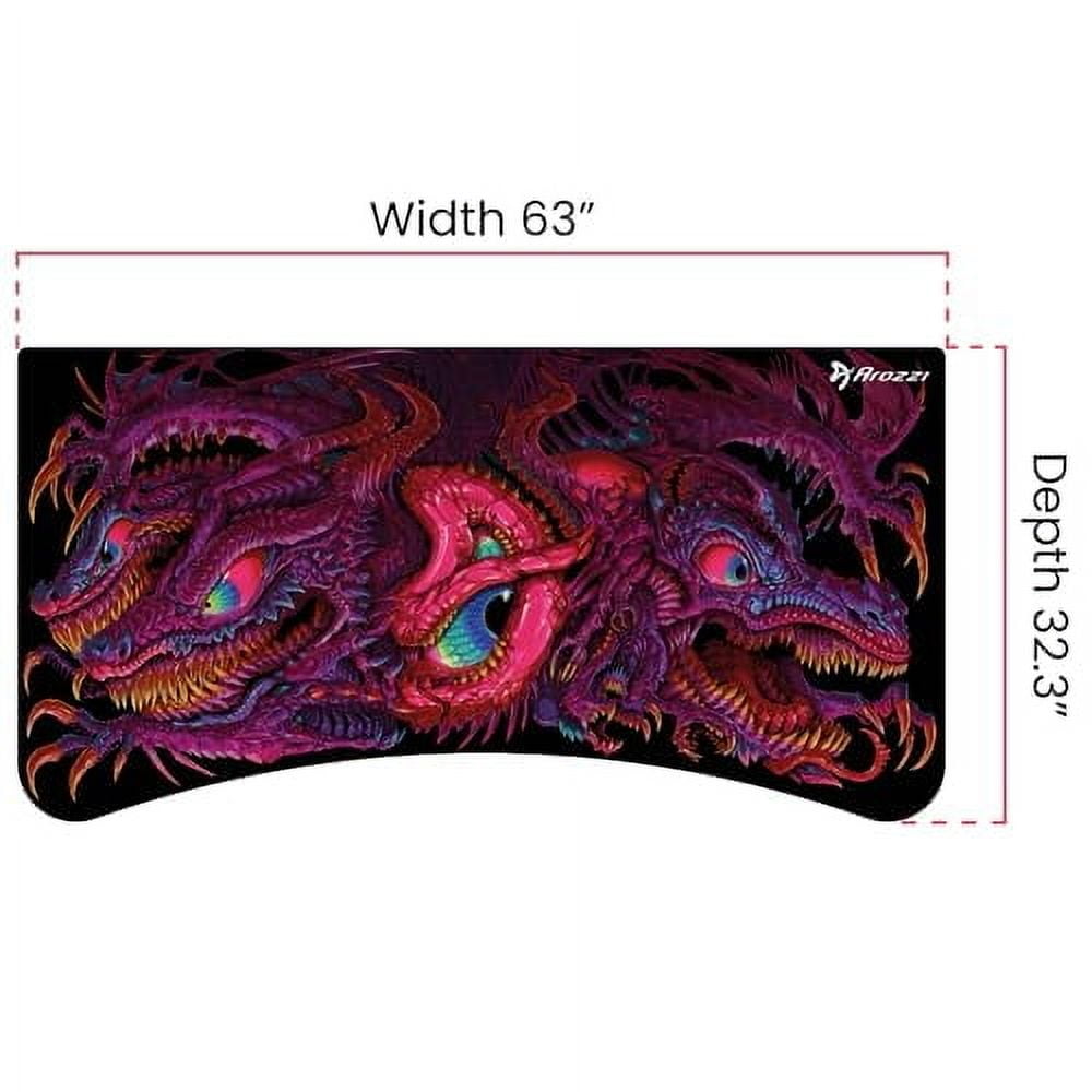 Arozzi Arena Gaming Desk Mat, Full Surface Custom Desk Pad, Interchangeable, Water Resistant & Washable Computer Desk Mouse Pad with Stitched Edges (D045)