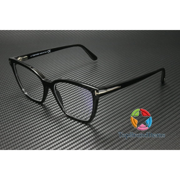 TOM FORD FT5812-B 001 Butterfly Shiny Black Demo Lens 53 mm Women's Eyeglasses