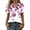 Purple-#001, variant on Dweltoz Women's Button Down Satin Shirts Satin Silk Short Sleeve Tops Floral Print Casual Business Blouses Dressy Collared Party Outfits 2026,Purple 2XL