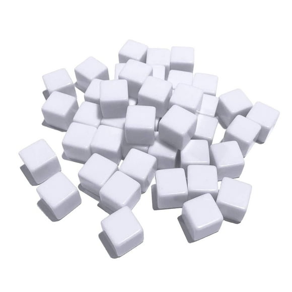 48 Pcs dés Blancs Vierges 16MM pour Jeux de Société DIY Amusement et Enseignement
