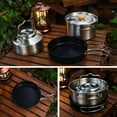 thumbnail image 2 of HLONK Camping Cookware Set Stainless Steel Campfires Cooking Pot  Pan and Kettle Combos Kits with Storage Bag Outdoor Cook Set, 2 of 8