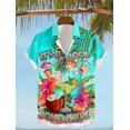 thumbnail image 2 of Son las 5 en punto en algún lugar Camisa hawaiana con estampado 3D de loro para hombre, camisa de playa de verano con botones y manga corta, ropa de vacaciones, 2 of 4