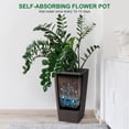 thumbnail image 3 of 22.5 Inch Tall Planter Set of 2 Large Rattan Flower Pot with 2 Trays & a Water Level Monitor & Wheels Outdoor and Indoor for Patio, Porch, Living Room, or Home Office, Brown, 3 of 9