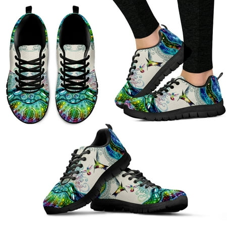 

Gorgeous Marble Design Green Hummingbird Print Lightweight Lace-up Shoes Fashion Casual Shoes Basketball Shoes