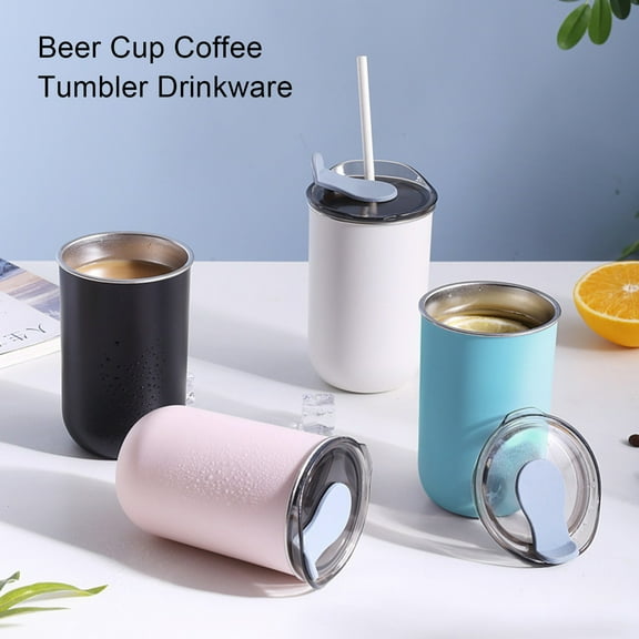 Hariumiu 300ml/10.5oz Vacuum Cup Food Grade Large Capacity Leakproof Non-slip Base with Lid Heat Preservation Stainless Steel Coffee Tumbler Water Bottle Thermal Mug Outdoor Use