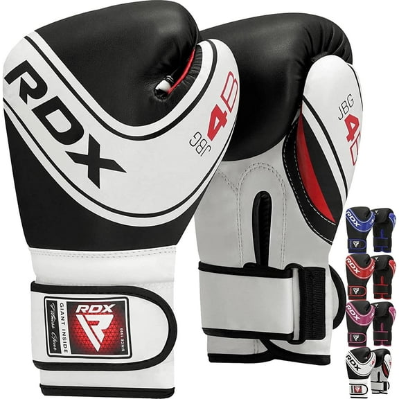 RDX Kids Boxing Gloves for Training & Muay Thai Maya Hide Leather Junior 4oz Mitts for Sparring, Focus Pads, Fighting & Kickboxing Good for Youth Punch Bag, Punching and Grappling Dummy