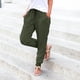 thumbnail image 3 of Pantalones de algodón y lino para mujer: cintura elástica con cordón, bolsillos laterales, pantalones informales, para todas las estaciones, 3 of 7