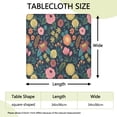 thumbnail image 2 of Pioneer Flower Floral Print Pattern Square Fitted Tablecloth with Elastic Edge,Square Table Cover,Washable Elastic Table Cover for Home Kitchen Party Decor 34"x34", 2 of 6