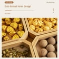 thumbnail image 4 of Bamboo Wooden Divided Serving Tray with Clear Acrylic Lid Dried Fruit Storage Box 4 Grid Nuts Platter Snack Candy Plate Container for Party Home Decor, 4 of 13