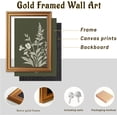 thumbnail image 2 of Gold Framed Wall Art, Botanical Floral Pictures Wall Decor, Plant Minimalist Canvas Prints Paintings, Vintage Dark Green Cottage Artwork for Living Room Bedroom 12x16 Inch, 2 of 14