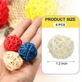 thumbnail image 2 of Uxcell 6 Pcs Wicker Rattan Balls 1.2 Inch Rattan Decorative Balls Vase Fillers for Wedding Party Centerpiece Bowls Home Decoration, White, 2 of 5