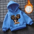 thumbnail image 5 of Little Girls Pullover Hoodie Sweatshirt Long Sleeved Printed Hooded Jacket Outerwear Cozy Pullover Sweatshirt Top Size 7T , Blue, 5 of 5