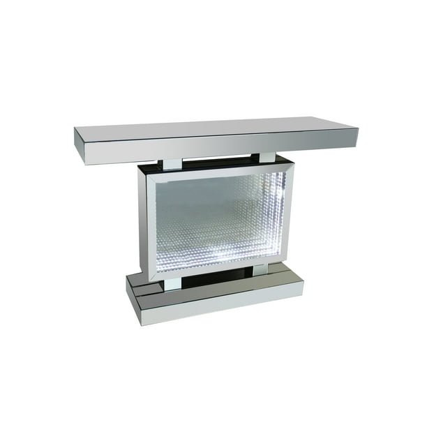 Console Table Square Mirrored Infinity, Console Table With Led Lights
