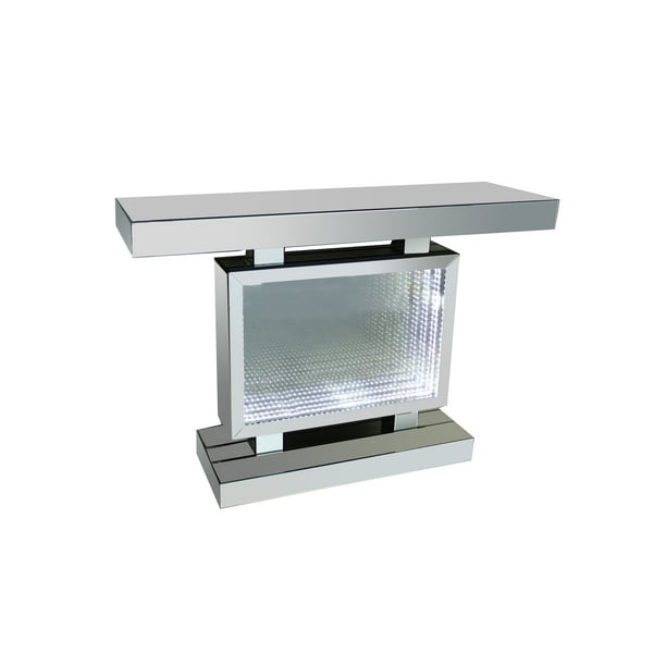 Console Table Square Mirrored Infinity Led Light Com Console Table Square Mirrored Infinity, Console Table With Led Lights