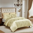 thumbnail image 2 of Luxurious court-style off-white duvet cover three-piece set, satin jacquard bedding, anti-allergy and wrinkle-resistant material, cool and smooth fabric, suitable for all seasons, 2 of 9