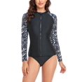 thumbnail image 1 of Charmo Maillot Dermoprotecteur Deux Pièces pour Femmes, Maillots de Bain à Manches Longues, Chandail de Bain à Fermeture Éclair devant, UPF 50+, 1 of 6