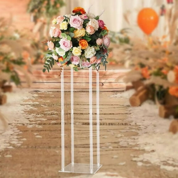 Wedding Backdrop Flower Stand Vase Clear Column Acrylic Floor Stand Decoration