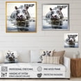 thumbnail image 4 of Designart "Majestic Hippo Elegance in Grey III" Animals Framed Wall Art Decor - Modern Grey Hippopotamus Living Room Framed Canvas Art, 4 of 6